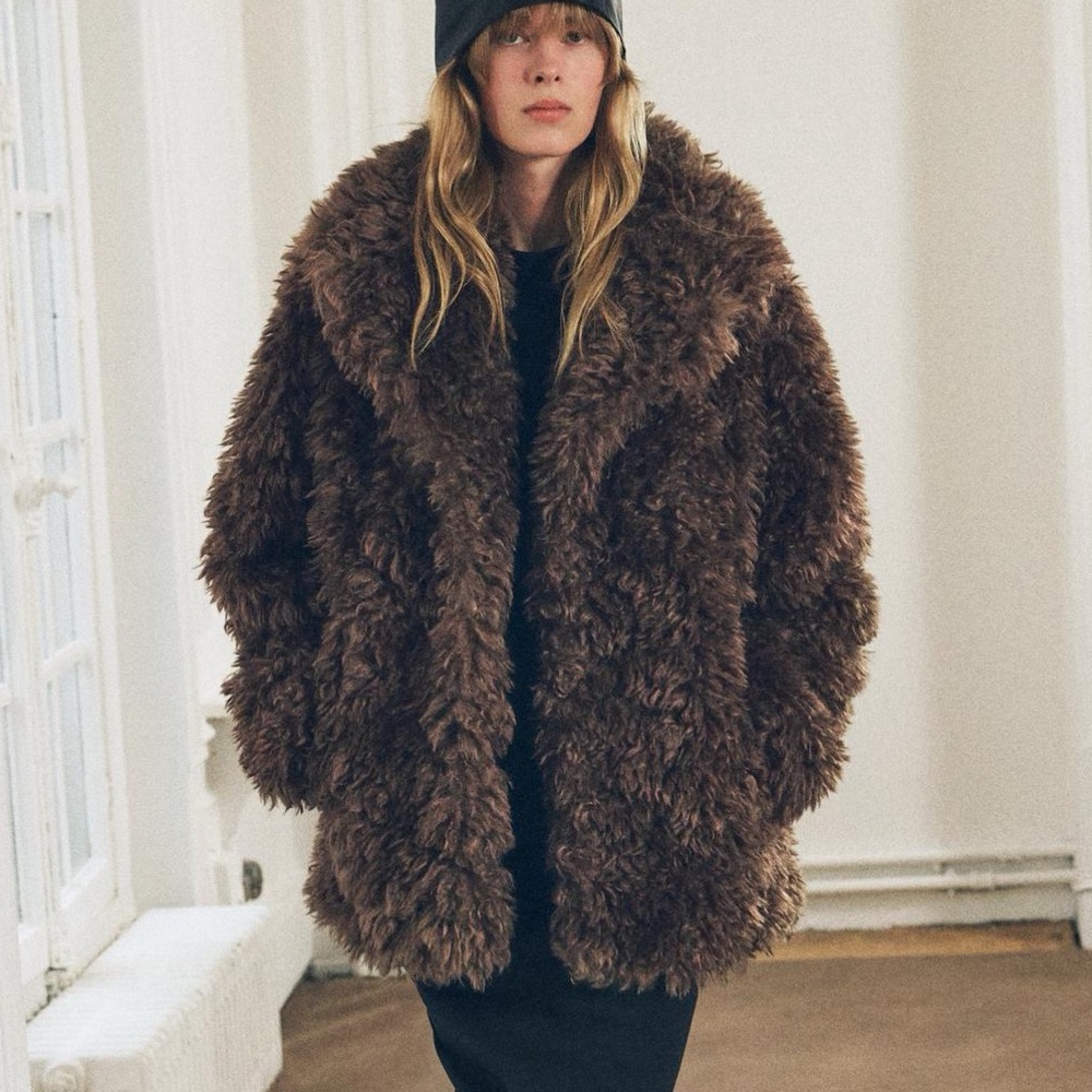 Zara Cozy Brown Teddy Jacket